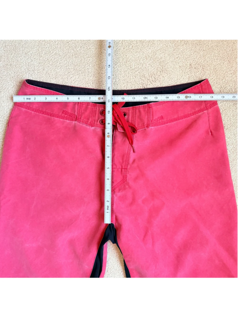Prana Dune Board Shorts Size 34 Red Men's Swim Trunks UPF 50+ Beach Vacation